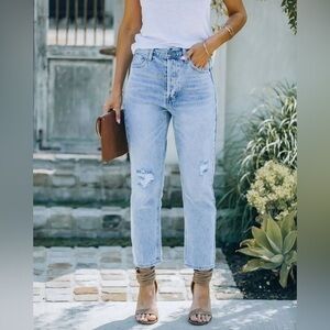 TWELVE ON TWELFTH VICI DOLLS KASON HIGH RISE STRAIGHT ANKLE CROP JEANS NWOT